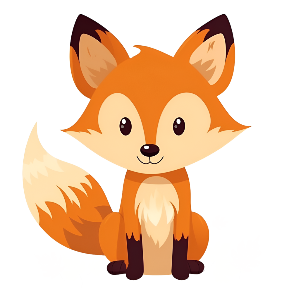 Fox cartoon sticker clipart
