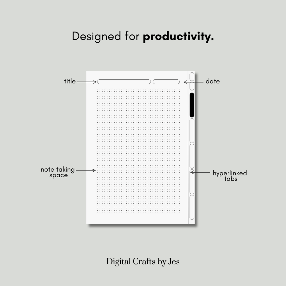 FREE Hyperlinked Digital Notebook PDF - Minimal & Lines