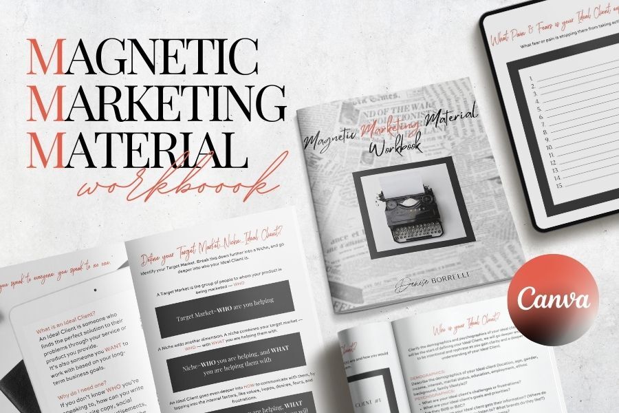 Marketing Strategy Workbook & Template Canva