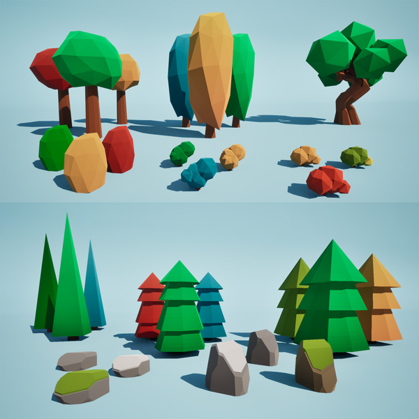 Low Poly Nature Pack (Blender / Unity / UE / Godot)