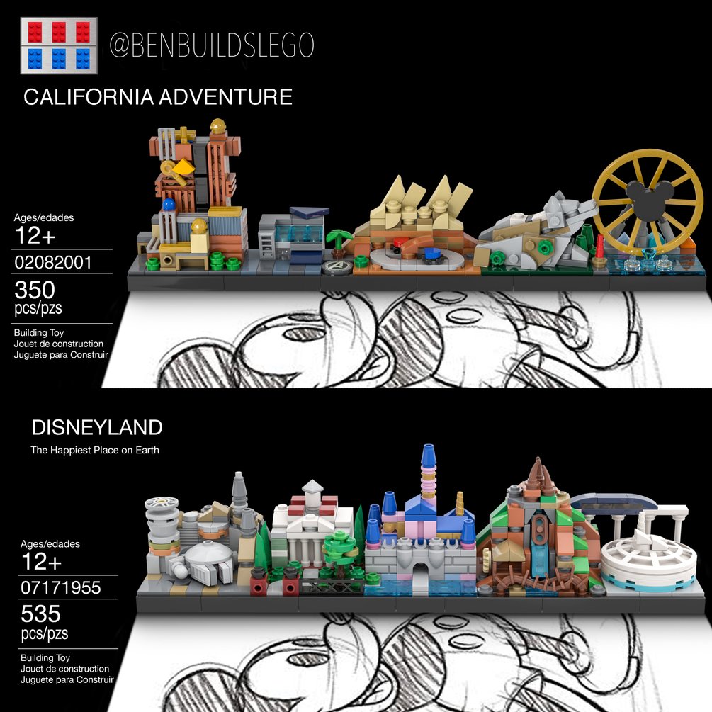 LEGO MOC Dísneyland Paris skyline by benbuildslego