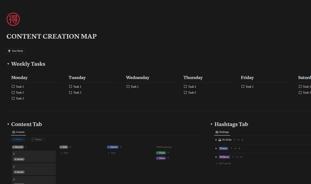 Content Creation Map - Notion Template
