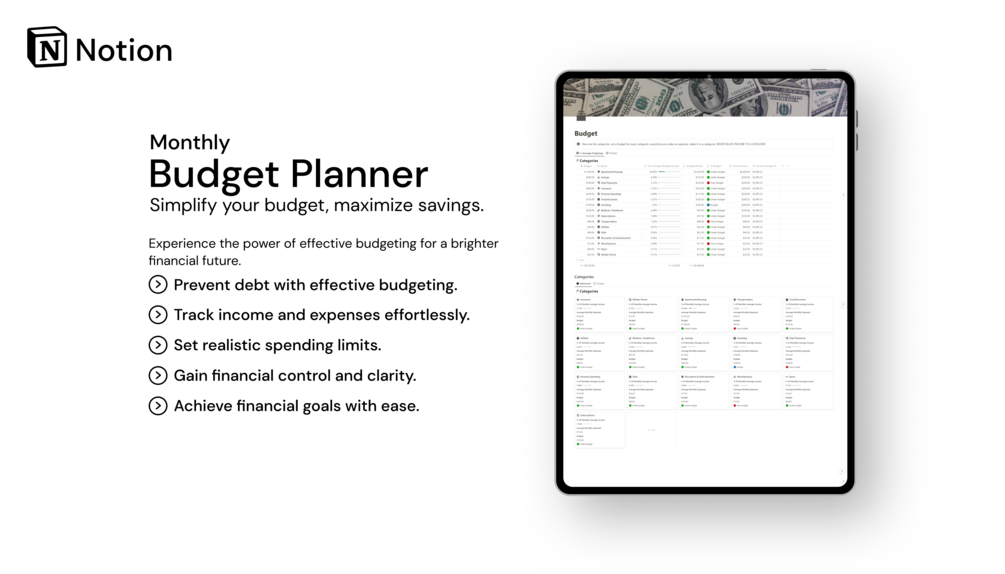 Budget planning  Notion Template