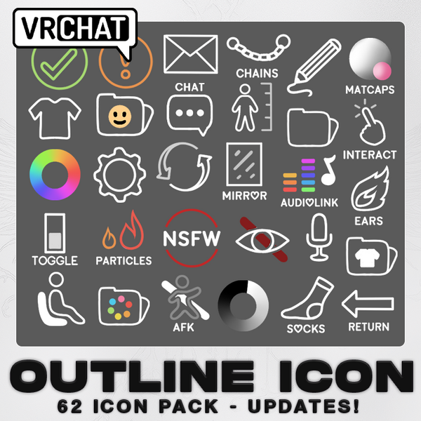 【 VRCHAT OUTLINE Icons (62) 】