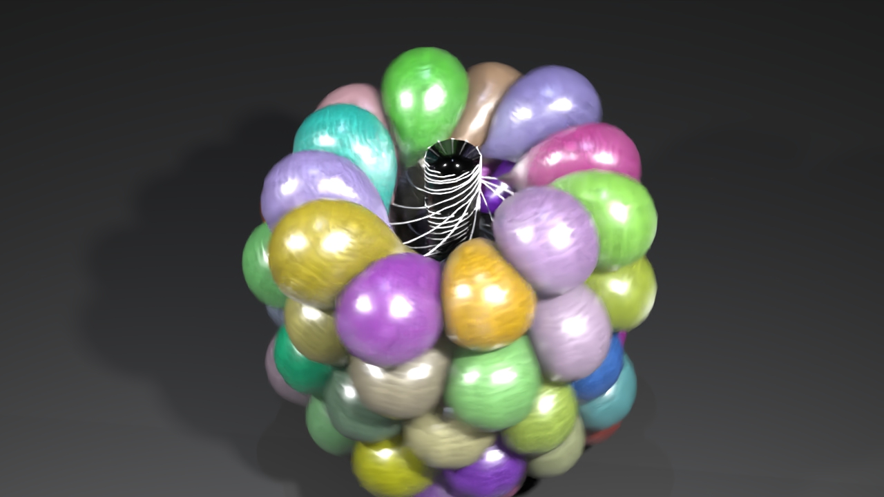 Houdini Vellum balloon with strings simulation