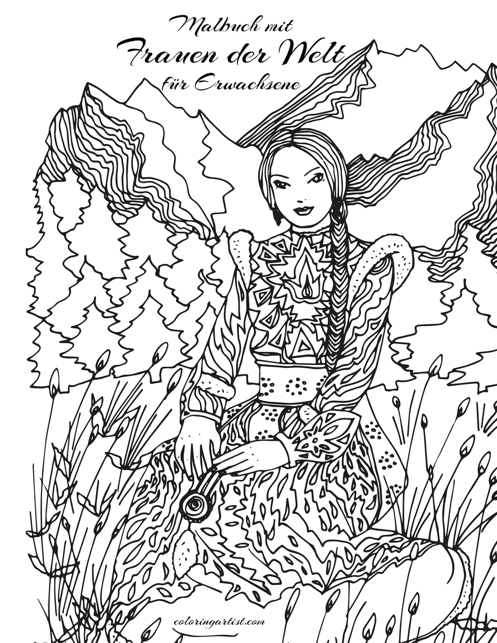 Malbuch Mit Frauen Der Welt F r Erwachsene