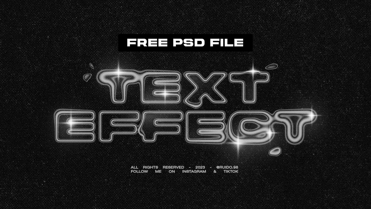Melted Chrome Text Effect (FREE)