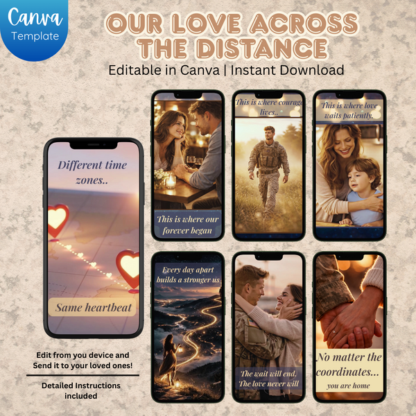 Cinematic Long Distance Military Love Video Gift | Editable in Canva