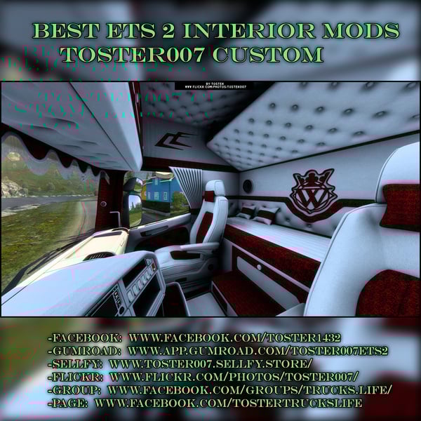 Interior Scania by RJL Red Holland ETS 2 #26 by Toster007