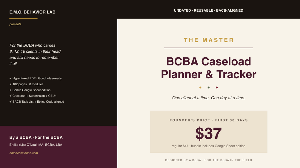 Plum edition cover — The Master BCBA Caseload Planner & Tracker