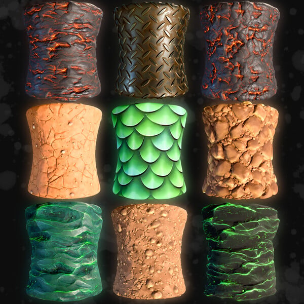 Materials Stylized Mix Stones 01