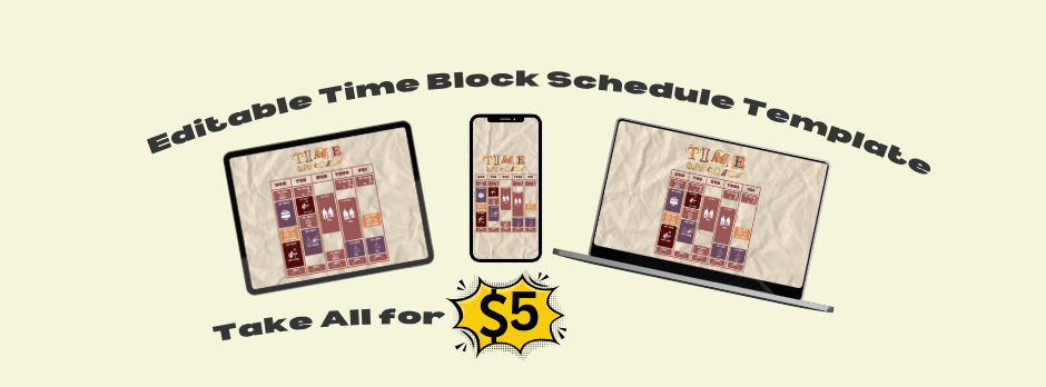 Editable Time Block Schedule Template