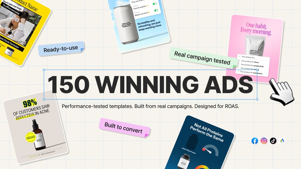 150 Performance-Tested Meta Ad Templates From $1M+ in Real Ad Spend: Built for D2C, Agencies, Founders & Media Buyers