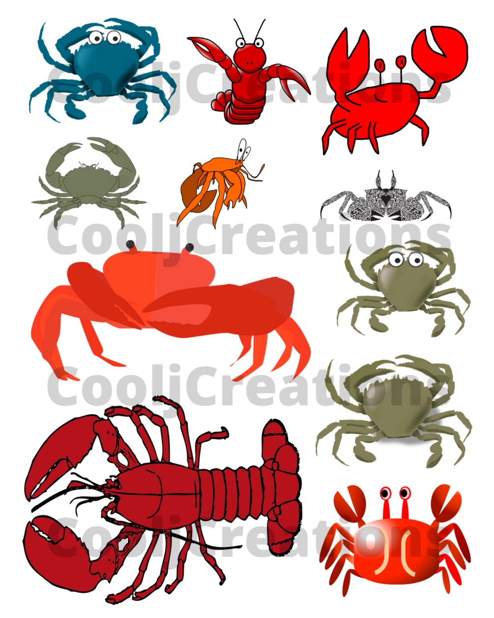Crab and Lobster Clip Art Images