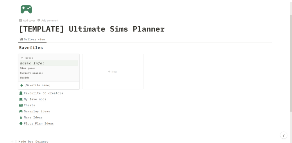 Notion | Sims Ultimate Planner