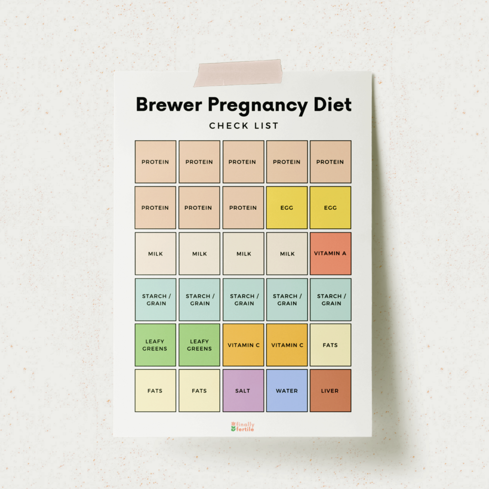 Brewer Pregnancy Diet Printable Checklist