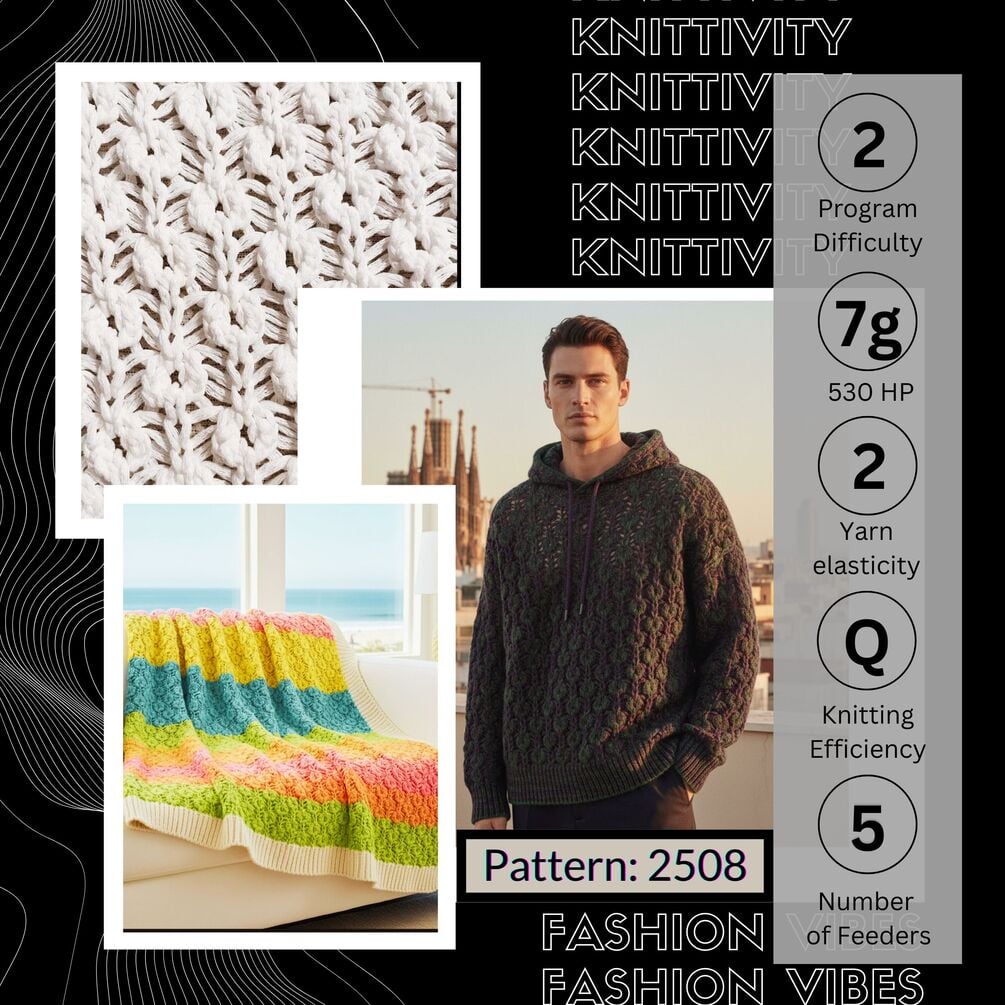 Button Pointelle Aran: #2508 Knittivity Stoll Flat Knitting Pattern CMS ...
