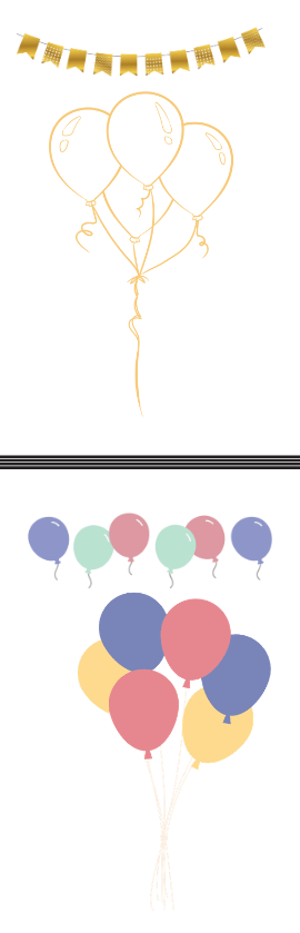Printable balloons greeting card, instant digital download, colourful ...