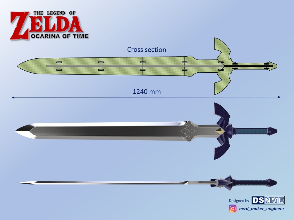 MASTER SWORD From Zelda Breath of the Wild life Size STL Files for 3D  Printing 