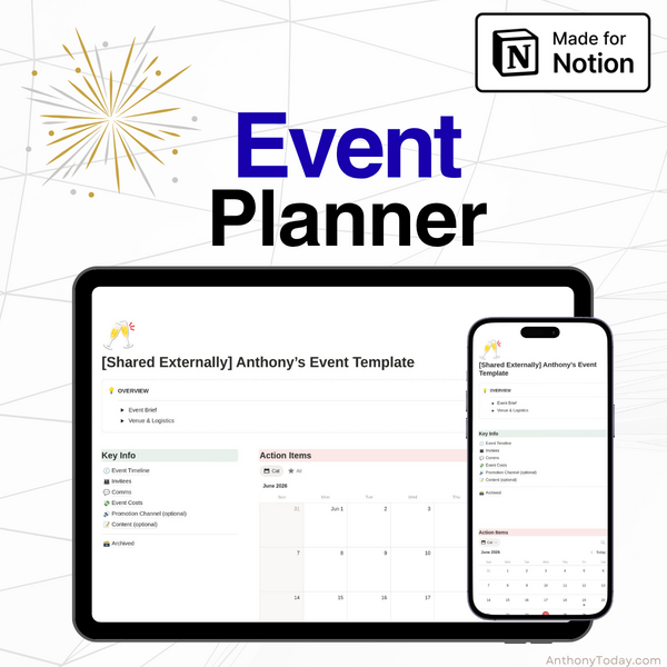 Event Planner [To Share with Your Guest] — Notion