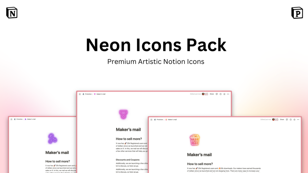 Neon Notion Icons Pack