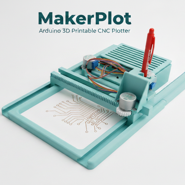 MakerPlot: Fully 3D Printable Arduino CNC Plotter DIY KIT STL