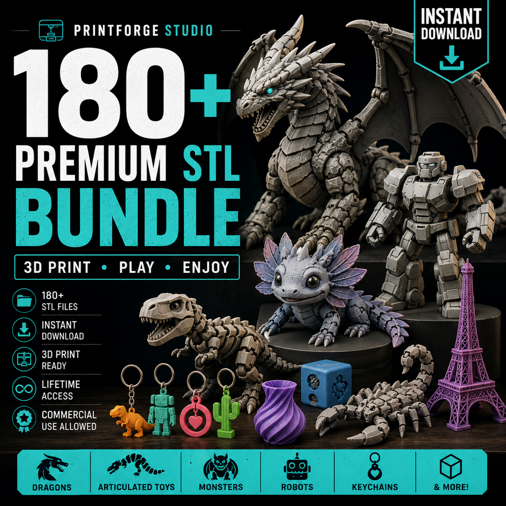 180+ Articulated Figures STL File