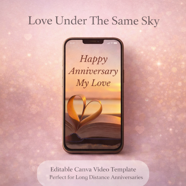 Love Under The Same Sky | Editable Anniversary Video Template for Long Distance Couples