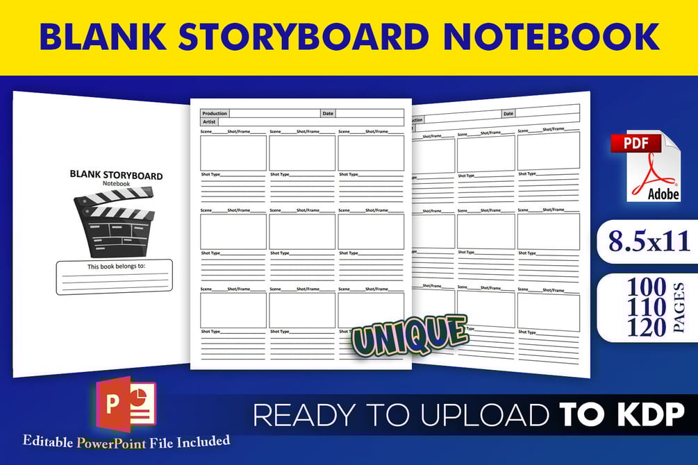 Blank Storyboard Notebook | KDP Interior Template Ready to Upload