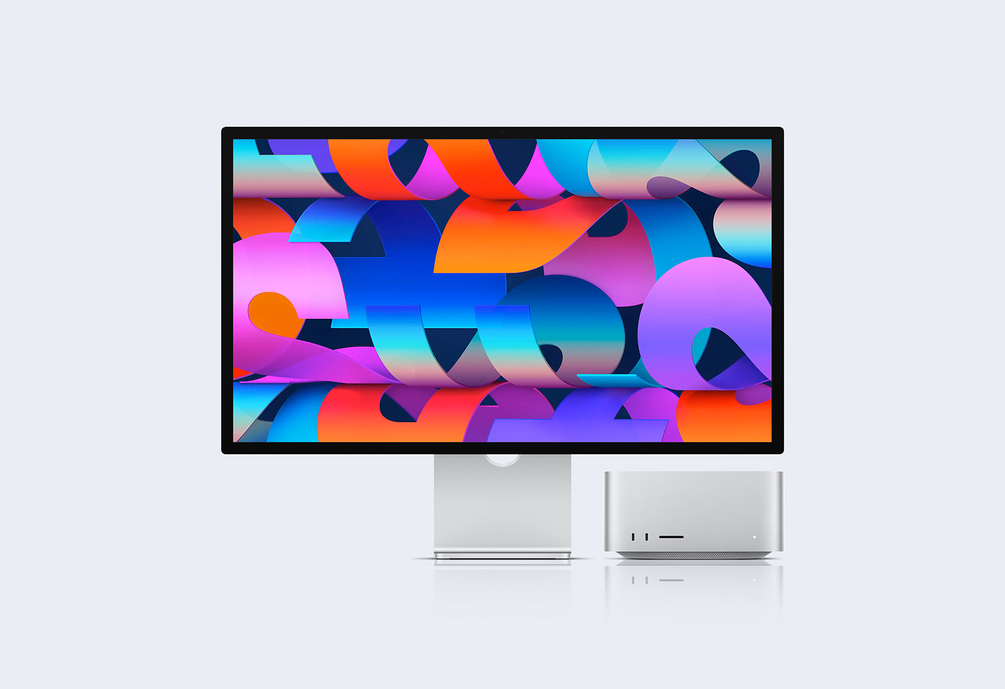 Free Studio Display Mockup with Mac Studio