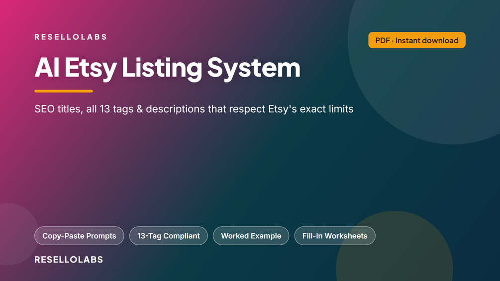 Etsy SEO Listing System: AI Title, Tag & Description Kit