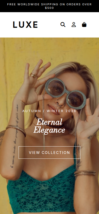 Mobile walkthrough GIF for E-commerce Store — Website Template