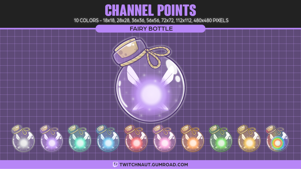 Fairy Bottle Twitch Channel Points Magic Jar Vtuber Emote Cute