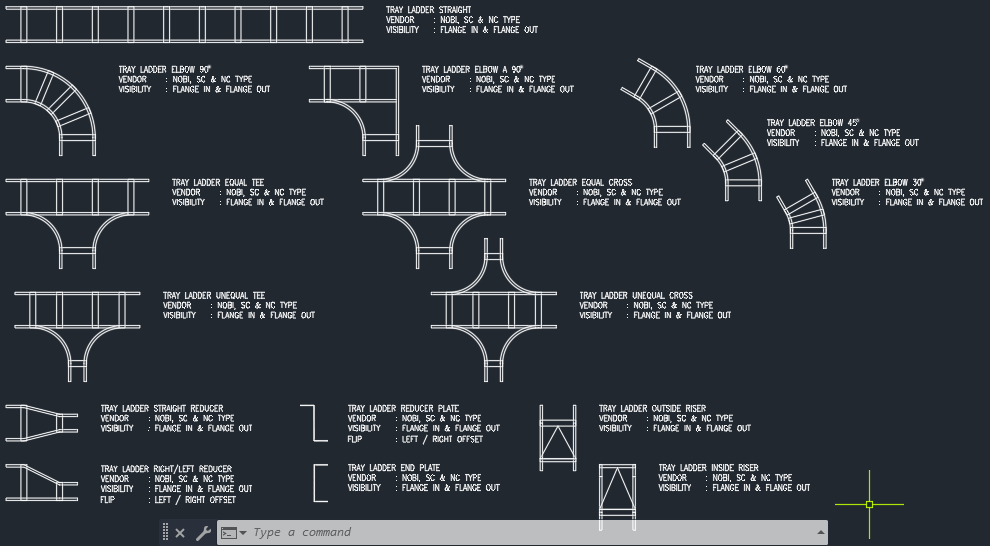 D Cad Dynamic Block Cable Tray Ladder Perforated