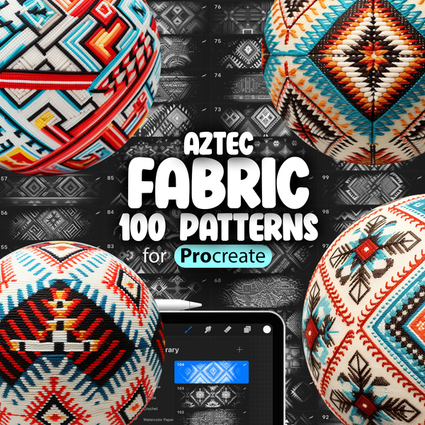 100 Procreate Traditional Aztec Patterns Collection by ProCreativeBreeze