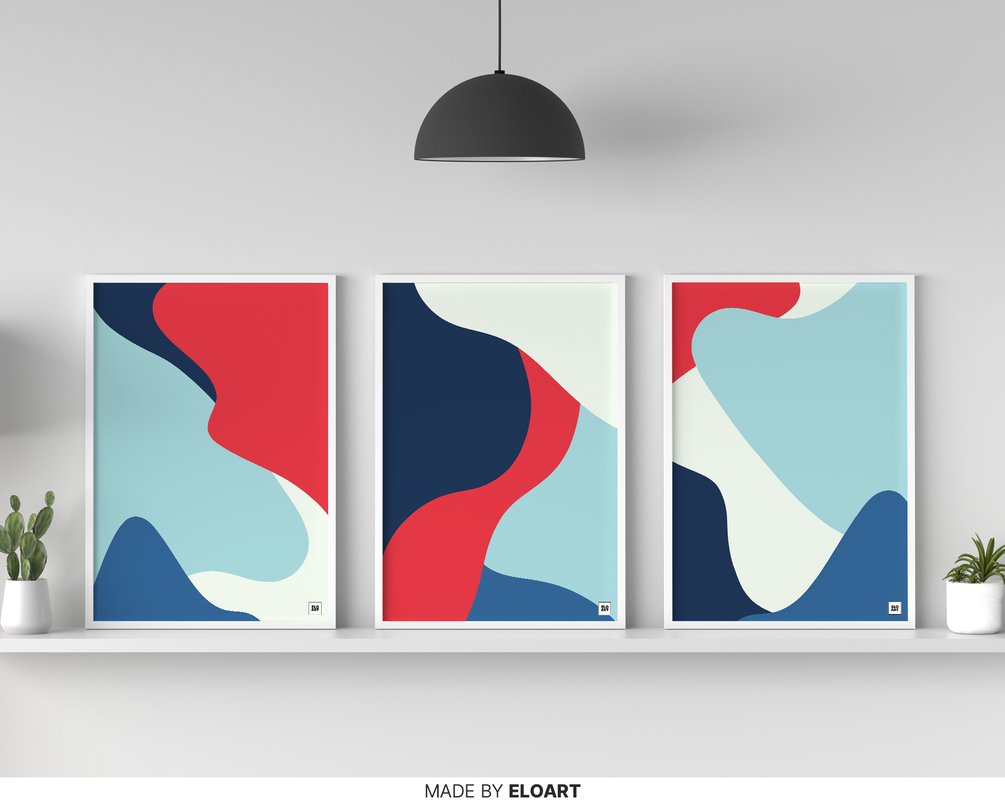 3 Piece Abstract Printable Wall Art Set, Minimalist Home and Office ...