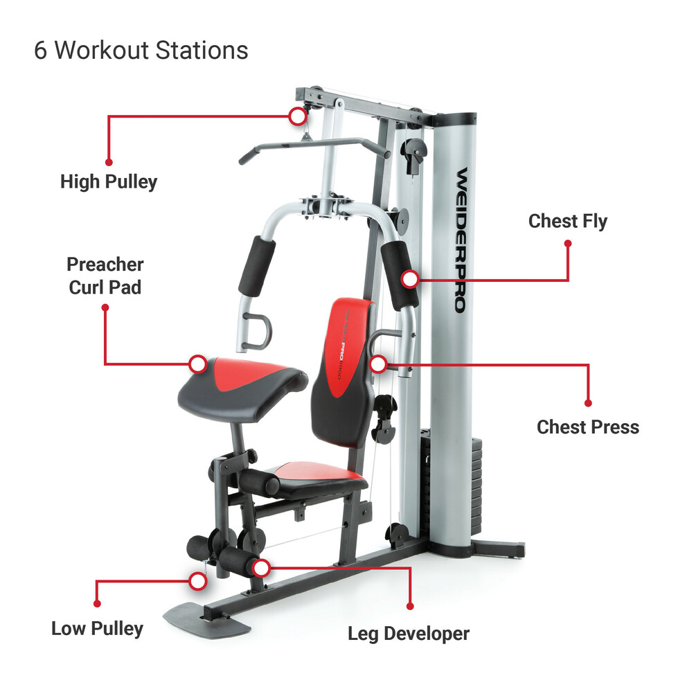 Weider Pro 6900 Home Gym System with 125 Lb. Weight Stack 