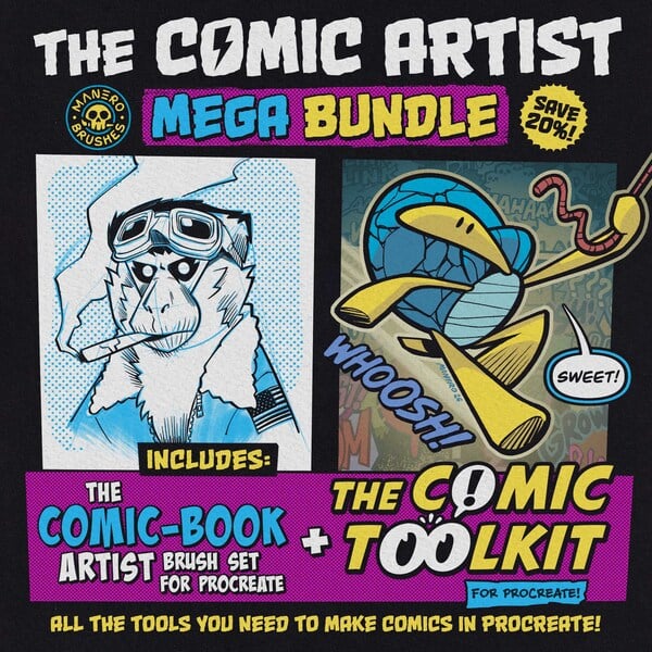 SAVE 20%! The Comic Artist Mega Bundle for Procreate