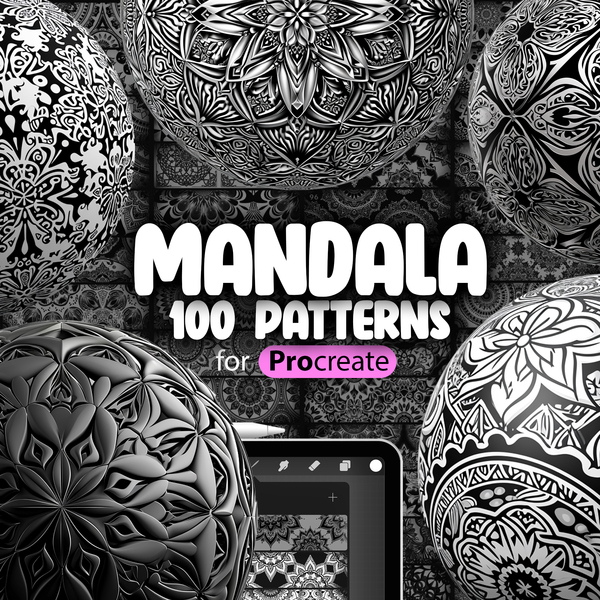 100 Procreate Mandala Patterns Collection by ProCreativeBreeze