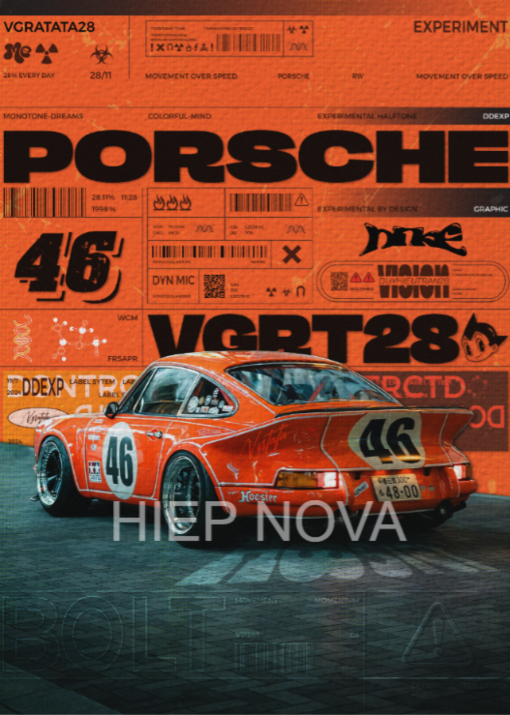 Vintage porsche car poster