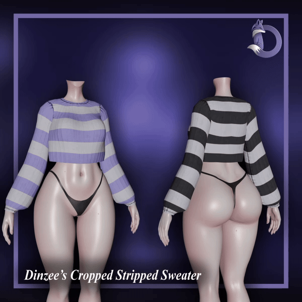 Dinzee's Cropped Stripped Sweater (Gumroad)