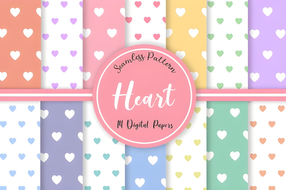 Pastel Heart Seamless Pattern