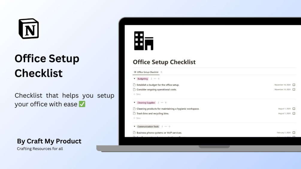 Notion Office Setup Checklist