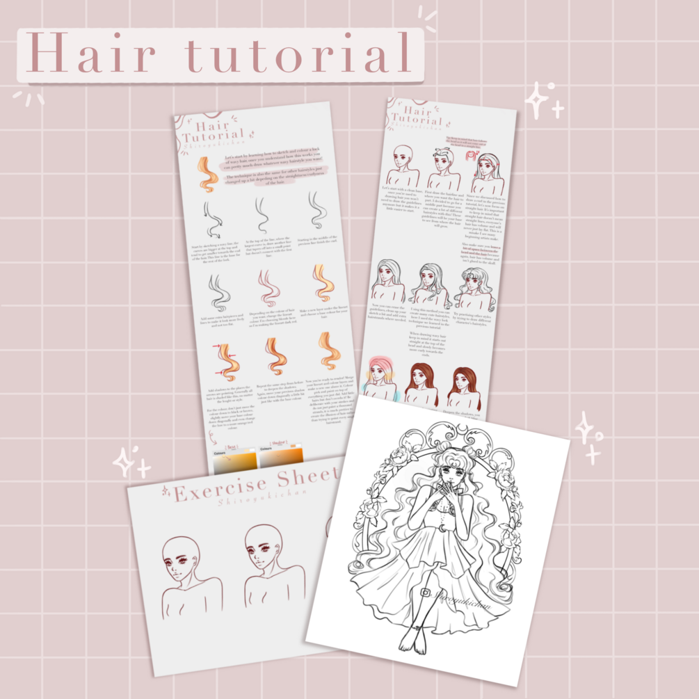 Free Hair Drawing And Colouring Tutorial