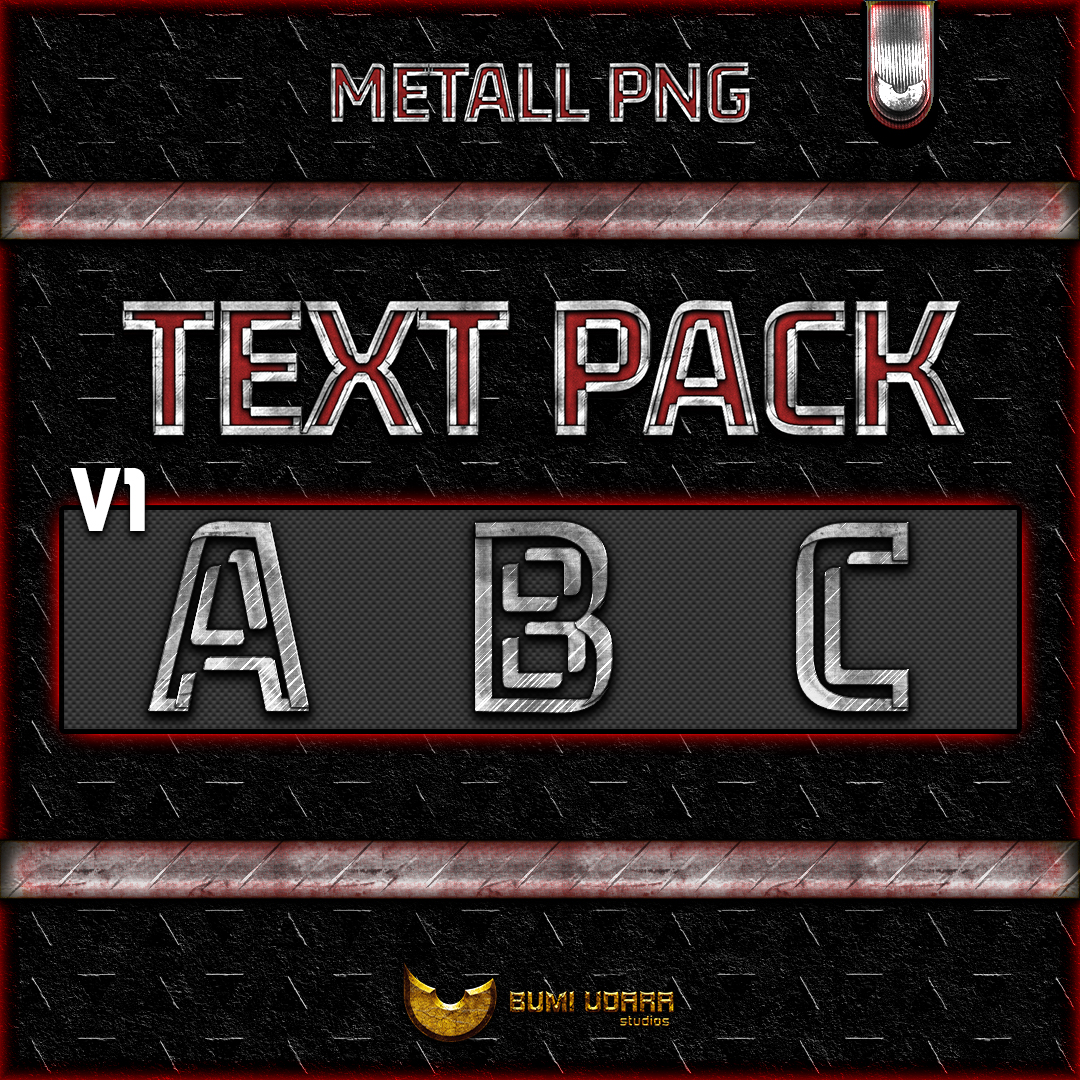 Metall PNG text pack