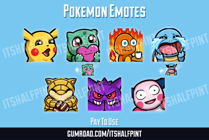 Pokemon Emotes twitch/discord Pack 1 Cute Gamer Anime -  Israel