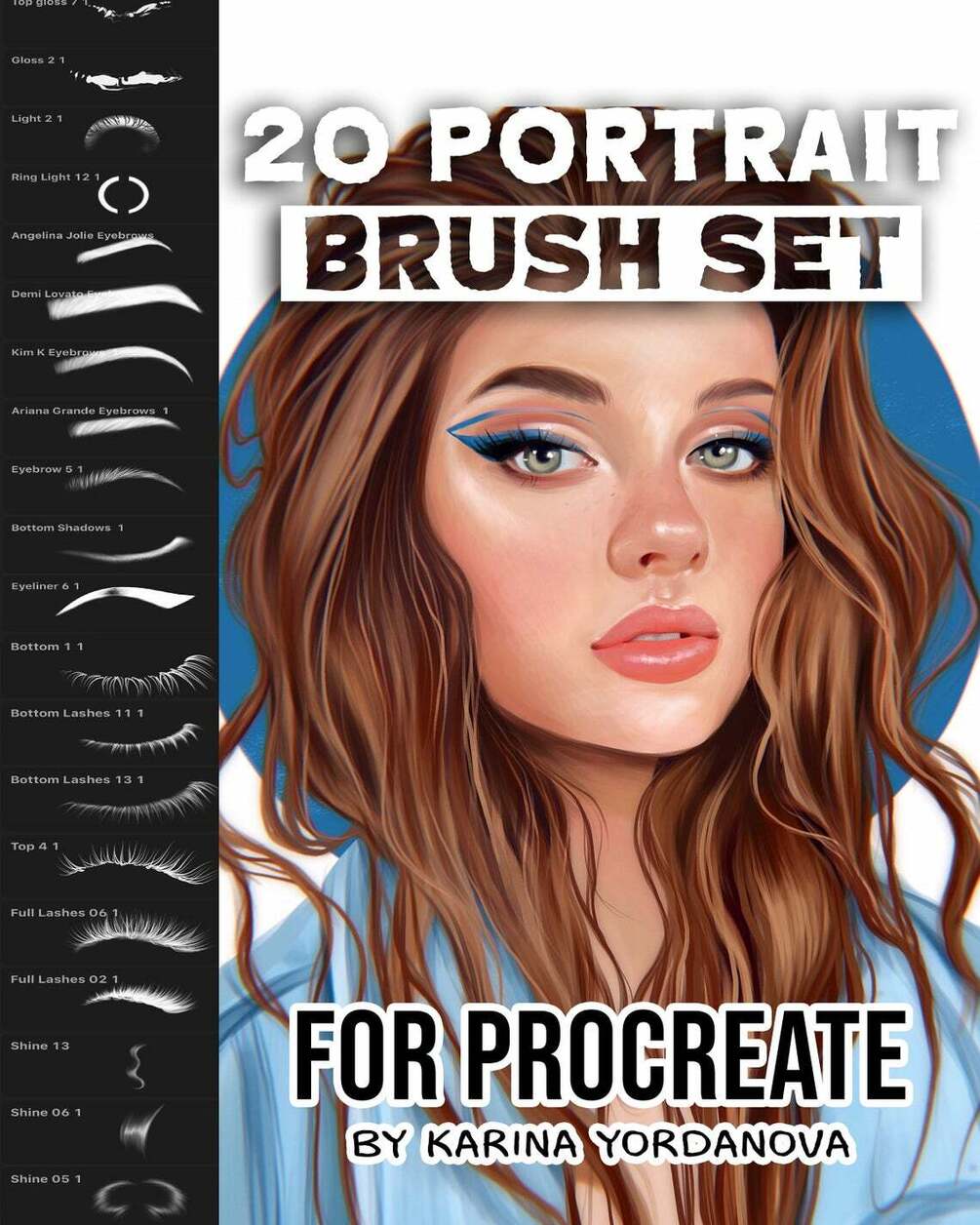 20 Portrait Brush Pack (FOR PROCREATE) by karina.yordanova.art