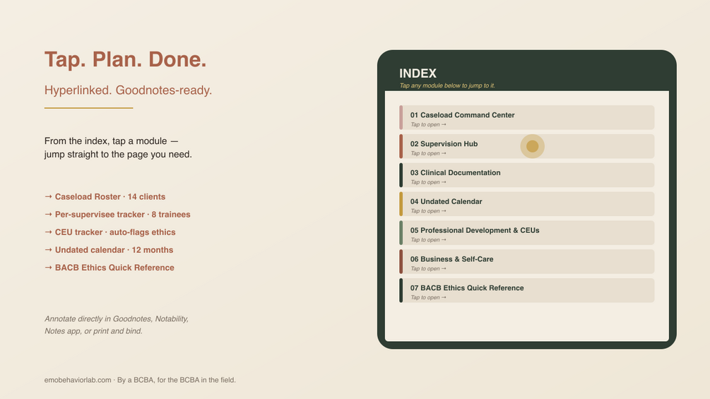 Dusty Rose edition cover — The Master BCBA Caseload Planner & Tracker