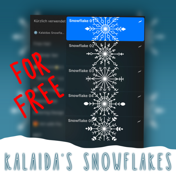 Procreate Brush Set “Snowflakes” by kalaidas_art