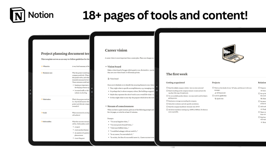 Starting a New Job Notion template